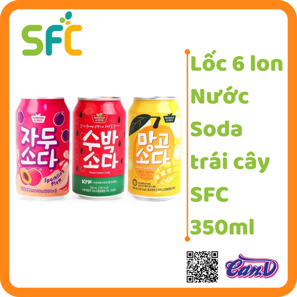 ( Bán sỉ ) Lốc 6 lon Nước Soda trái cây SFC 350ml