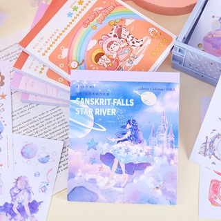 Cuốn 50 tấm sticker journal book lung linh dễ thương dùng trang trí sổ bullet journal, scrapbook, take note - tanpopo
