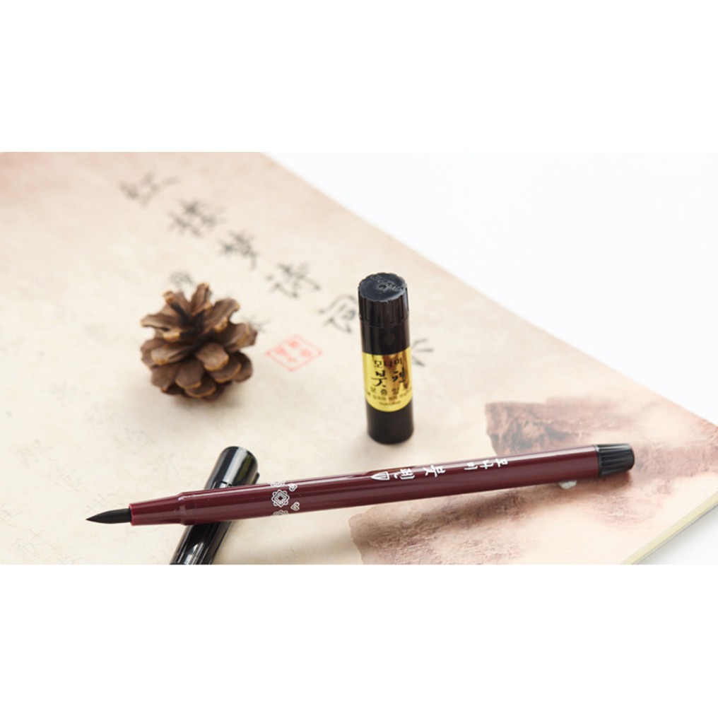 Bút thư pháp, viết chữ Hán, bút cọ Brush Pen Monami màu đen