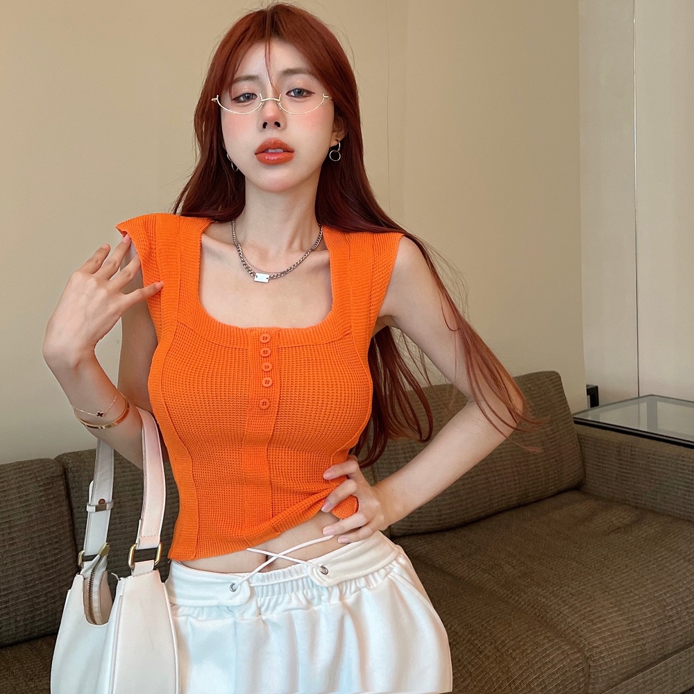 Áo dệt kim ZHELIHANGFEI không tay thiết kế quyến rũ hợp thời trang