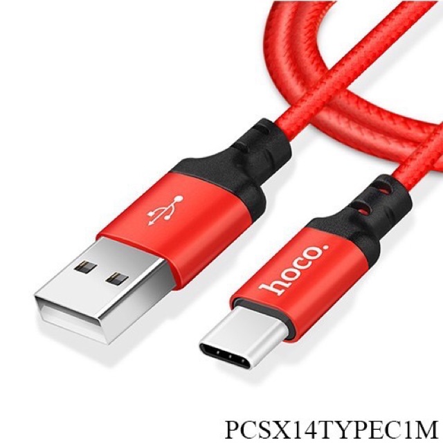 CÁP SAMSUNG MICRO USB - USB TYPE C - LIGHTNING IPHONE  HOCO X14 - CHÍNH HÃNG BỌC DÙ SIÊU BỀN LOẠI 1M VÀ 2M