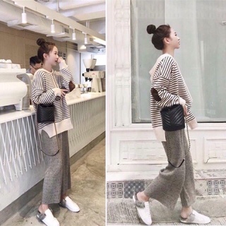 Quần suông dạ dập ly cạp chun