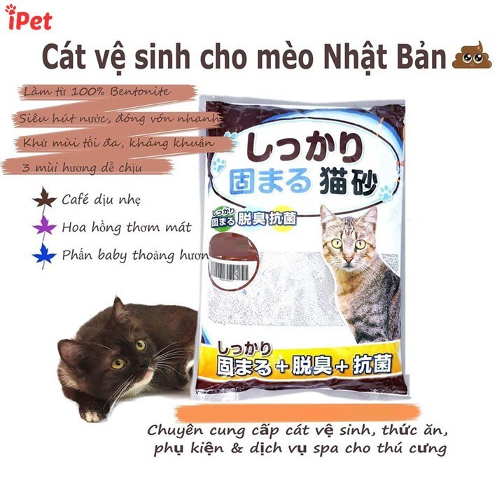 [Mã 2010FMCGSALE giảm 8% đơn 500K] Cát Vệ Sinh Nhật Bản Cat Litter Kitty Pet 5L Dành Cho Mèo - iPet Shop