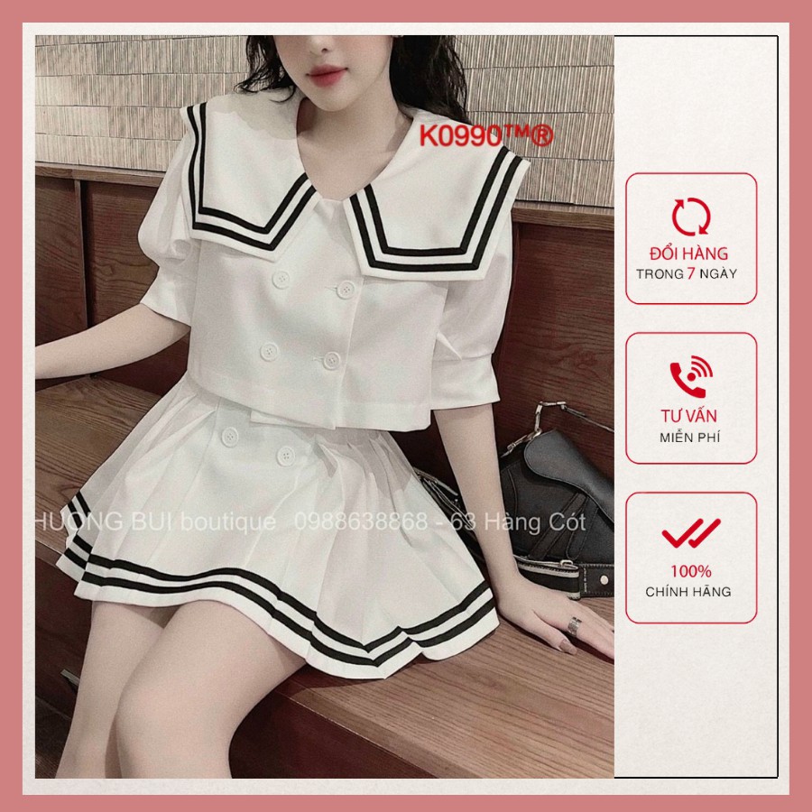 Sét Bộ Thủy Thủ {Bán Lẻ Giá Sỉ +FREESHIP} sét áo sơ mi thuỷ thủ mix chân váy