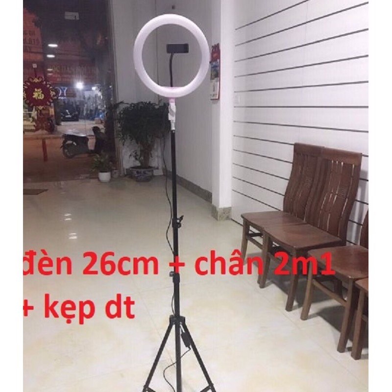SALE SỐC ĐÈN LIVESTREAM 3 màu 26CM KÈM CHÂN THÉP 2,3m và kẹp đt