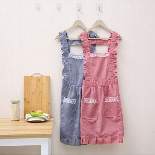 Tạp Dề Kẻ Phối Ren Cách Điệu, Có Túi Đựng Tiền và Điện Thoại, Chống Thấm Nước - Hàng loại  1 | BigBuy360 - bigbuy360.vn