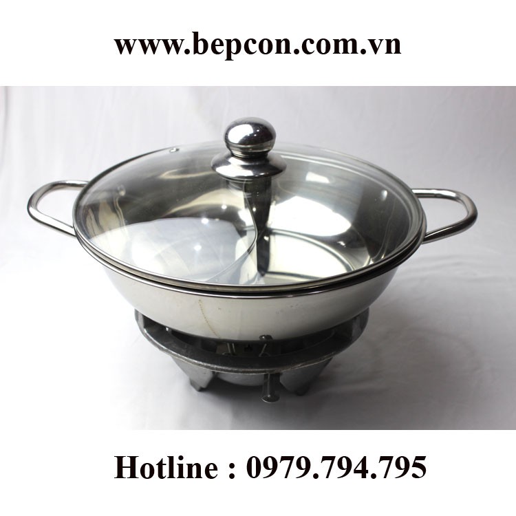 Nồi Lẩu  Hugia Tặng ngay Gắp Inox  - Nồi lẩu Hotpot 2 ngăn Hàn Quốc size 30