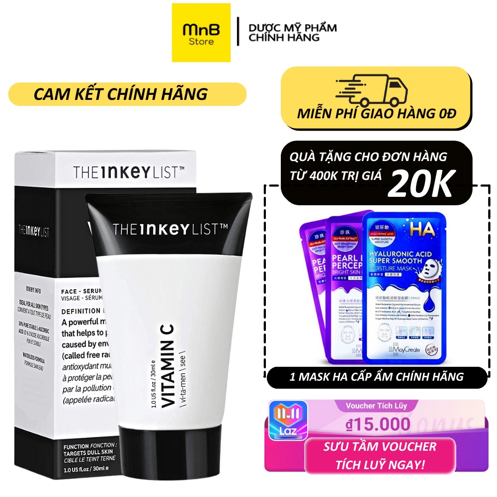 Serum Vitamin C The Inkey List 30ml Tinh Chất Giúp Sáng Da Chống Oxy Hóa