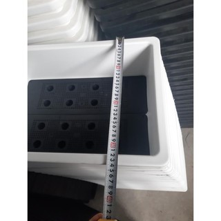 Chậu to trồng rau mầm HNC 48X34X16 màu trắng nhựa nguyên sinh