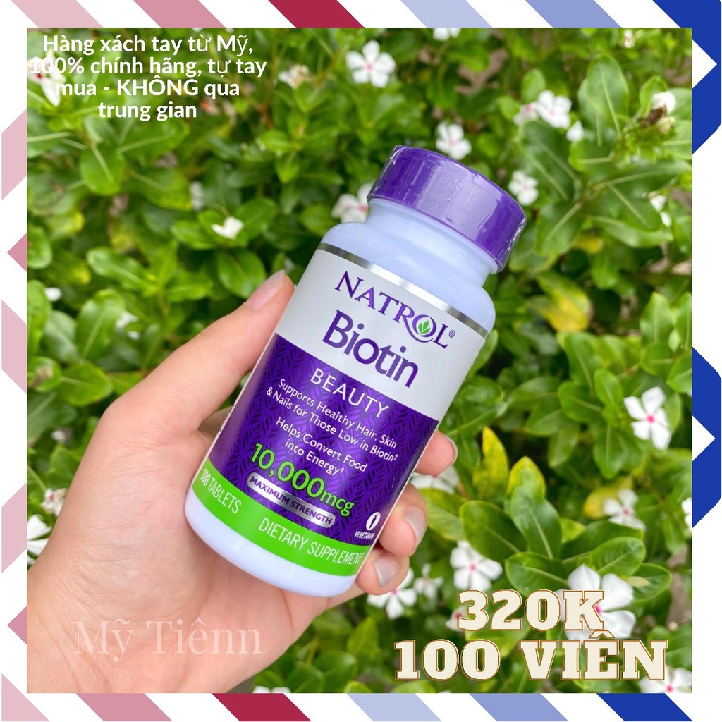 Viên Uống Natrol Biotin 10000 Mcg 100 Viên Của Mỹ - Biotin 10.000 mcg
