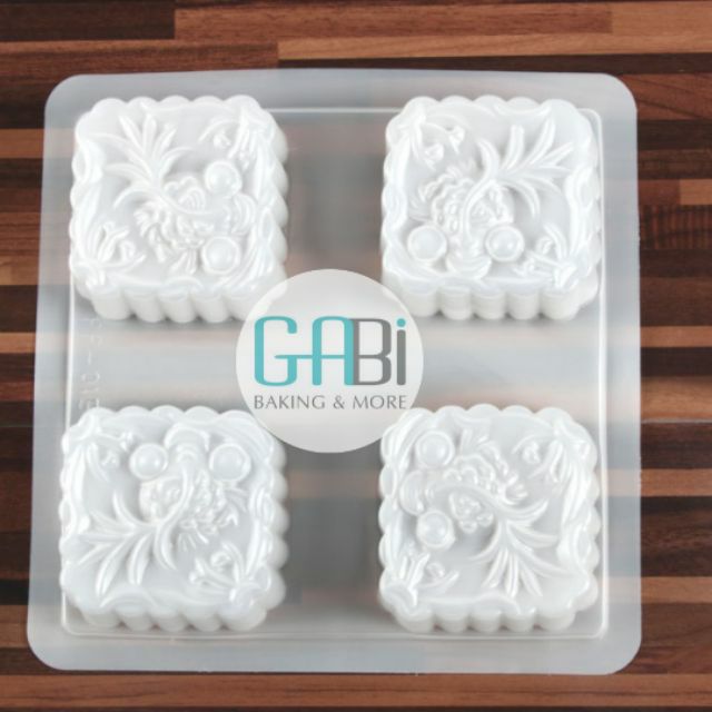 Khuôn rau câu nhưạ 4 ô hình vuông