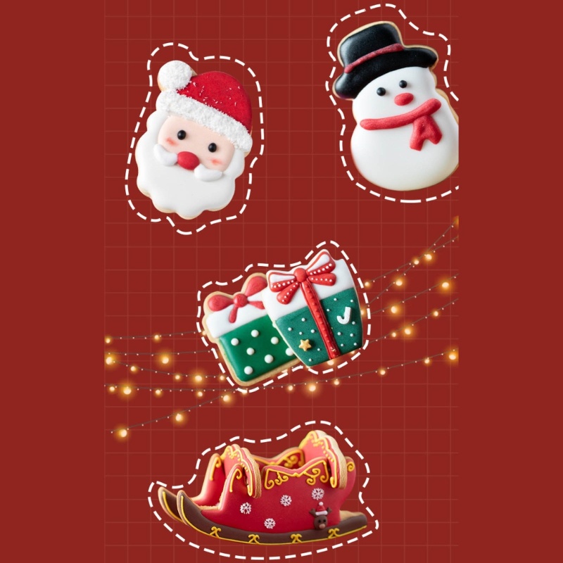 Bộ 8 Khuôn Cắt Bánh Quy Trang Trí Chủ Đề Giáng Sinh