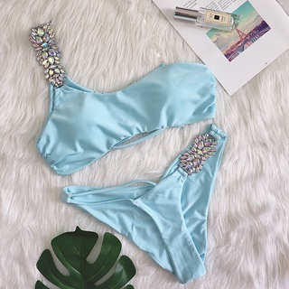 Bộ đồ bơi bikini một mảnh cúp ngực đính đá lấp lánh 2022
