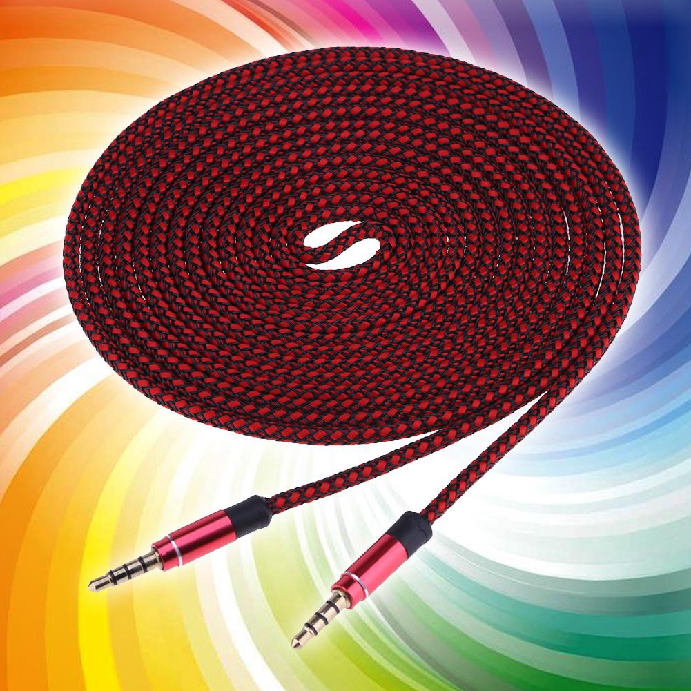 3.5mm Male To 3.5mm Male AUX Wire Auxiliary Stereo Weaving Audio Cable