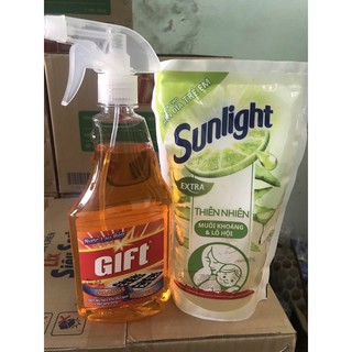 Gif lau nhà  bếp tặng gói rửa chén 550g