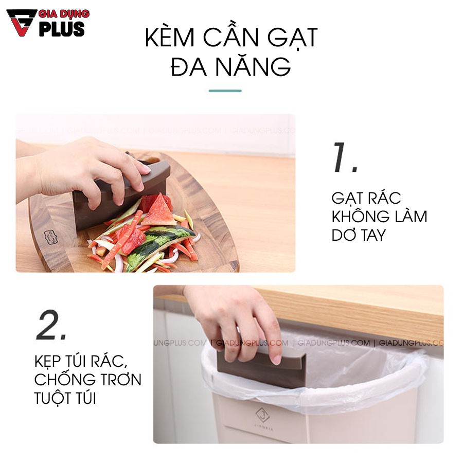 Thùng đựng rác treo cánh cửa tủ bếp đa năng 7.5L | Nhựa PP Cao Cấp | Jianxia