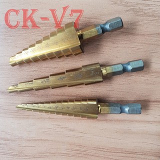 Mũi Khoan Bước Tháp Phủ Titanium 3 Món