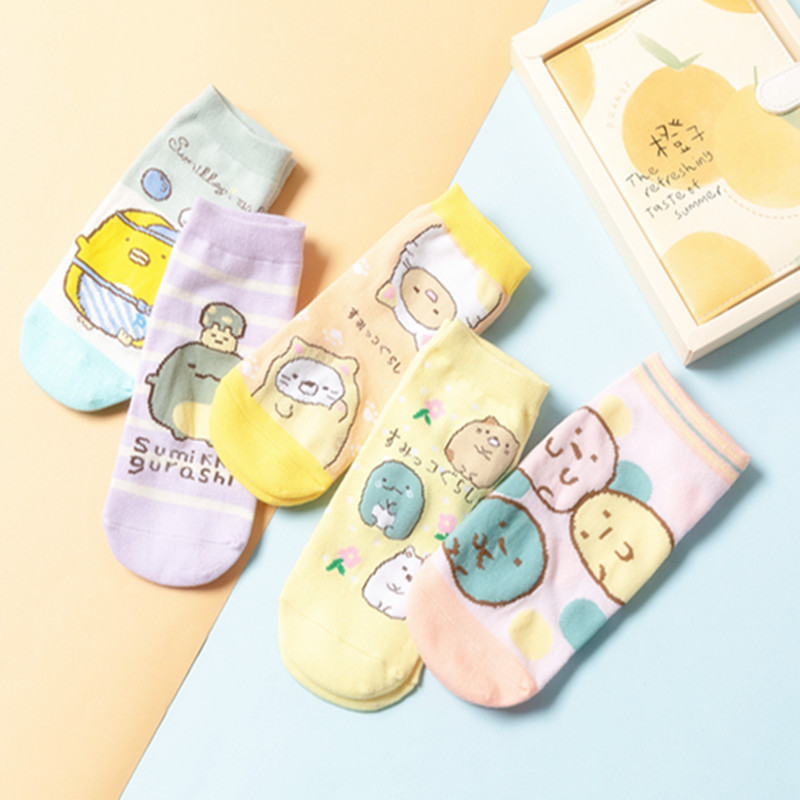 Set 5 Đôi Vớ Cotton Họa Tiết Hoạt Hình Nhật Bản Dễ Thương | BigBuy360 - bigbuy360.vn