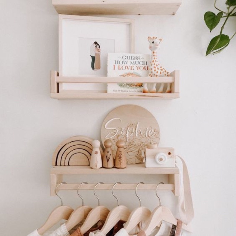 Kệ gỗ chữ U đa năng có 3 kích thước, Kệ gỗ gắn tường tặng vít âm tường - Decor Fancy