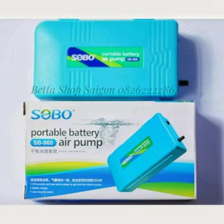 Máy sủi khí oxy chạy pin 1 vòi SOBO SB-960 (+ Dây Sủi + Đá Sủi)