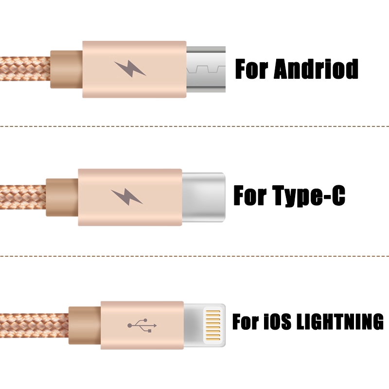 Cáp sạc nhanh VANSEN giao diện cổng Lightning Micro USB Type-C 3 trong 1 cho Apple Android