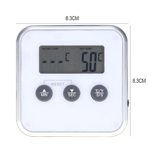 Electronic Thermometer Timer Food Meat Temperature Meter Gauge with Probe