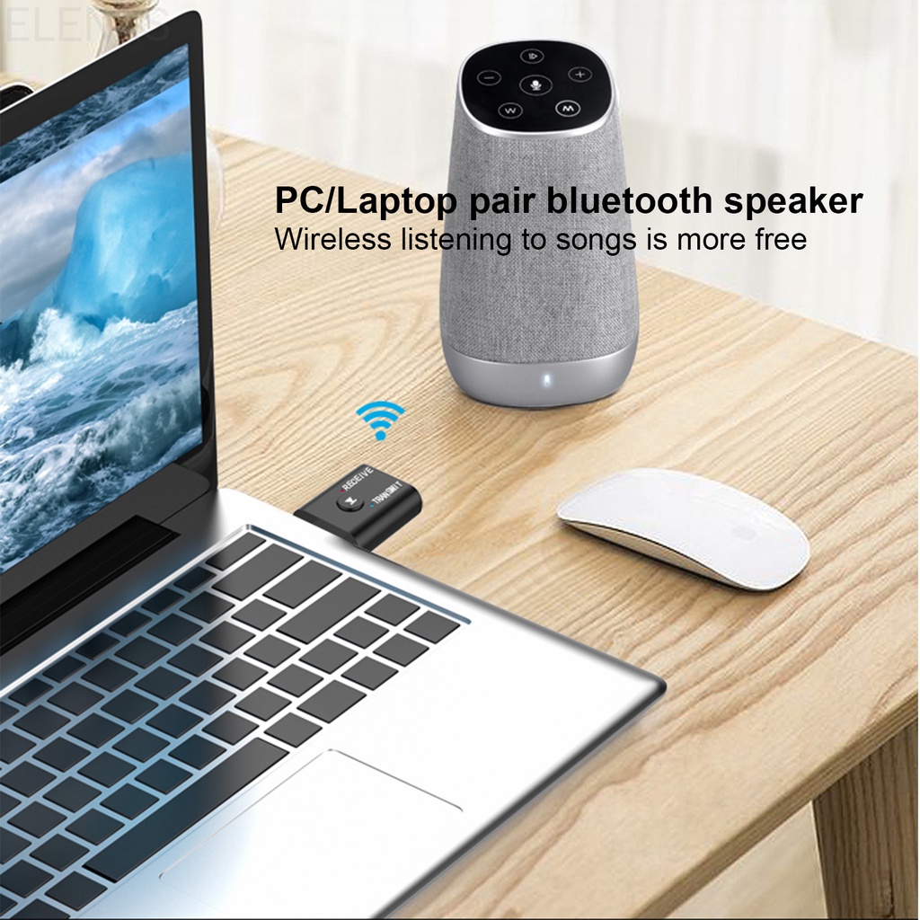 Bộ thu phát âm thanh bluetooth usb 5.0 aux 3.5mm cho laptop tv pc xe hơi tiện dụng