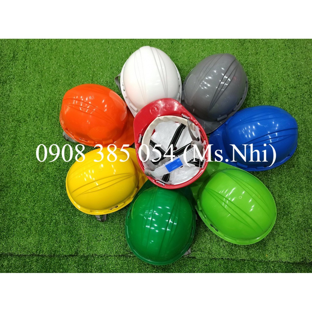 Mũ Bảo Hộ Lao Động Kiểu North nhựa HDPE đuôi cài bảo vệ đầu tối đa- 8 màu lựa chọn- Hình thật