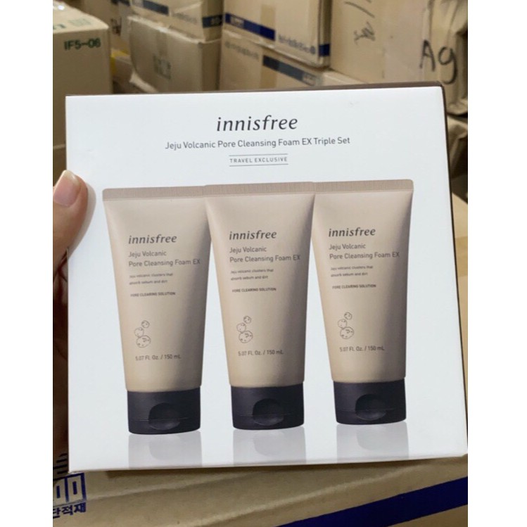 Combo Sữa Rửa Mặt + Mặt Nạ Đất Sét Innisfree Super Volcanic Pore Clay Mask 2X