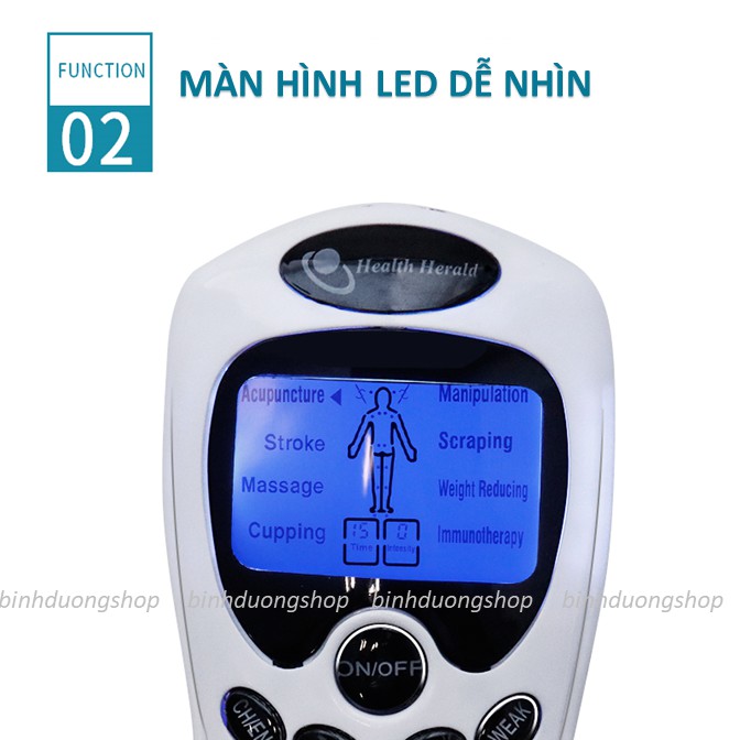 Máy Massage Xung Điện 4 miếng dán Health Herald tặng kèm adapter mã MK92