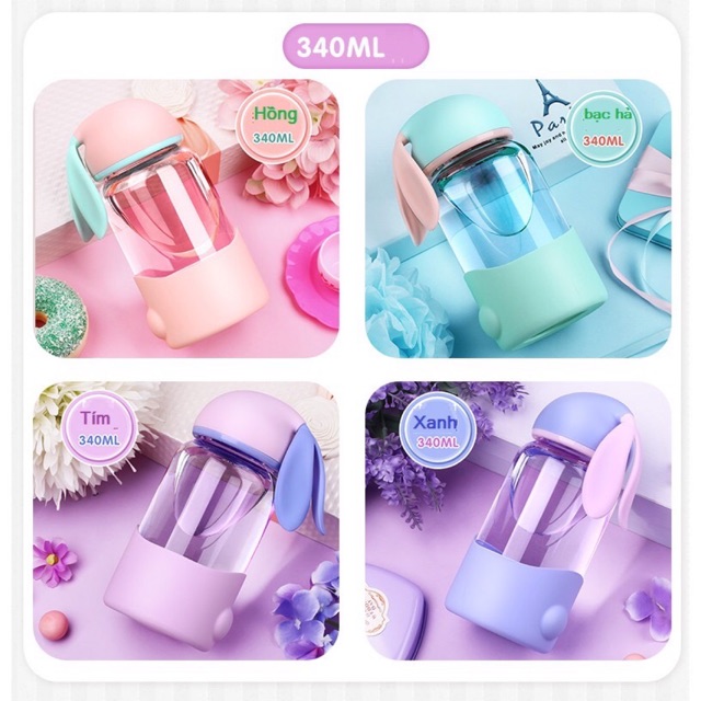 BÌNH NƯỚC TAI THỎ thủy tinh