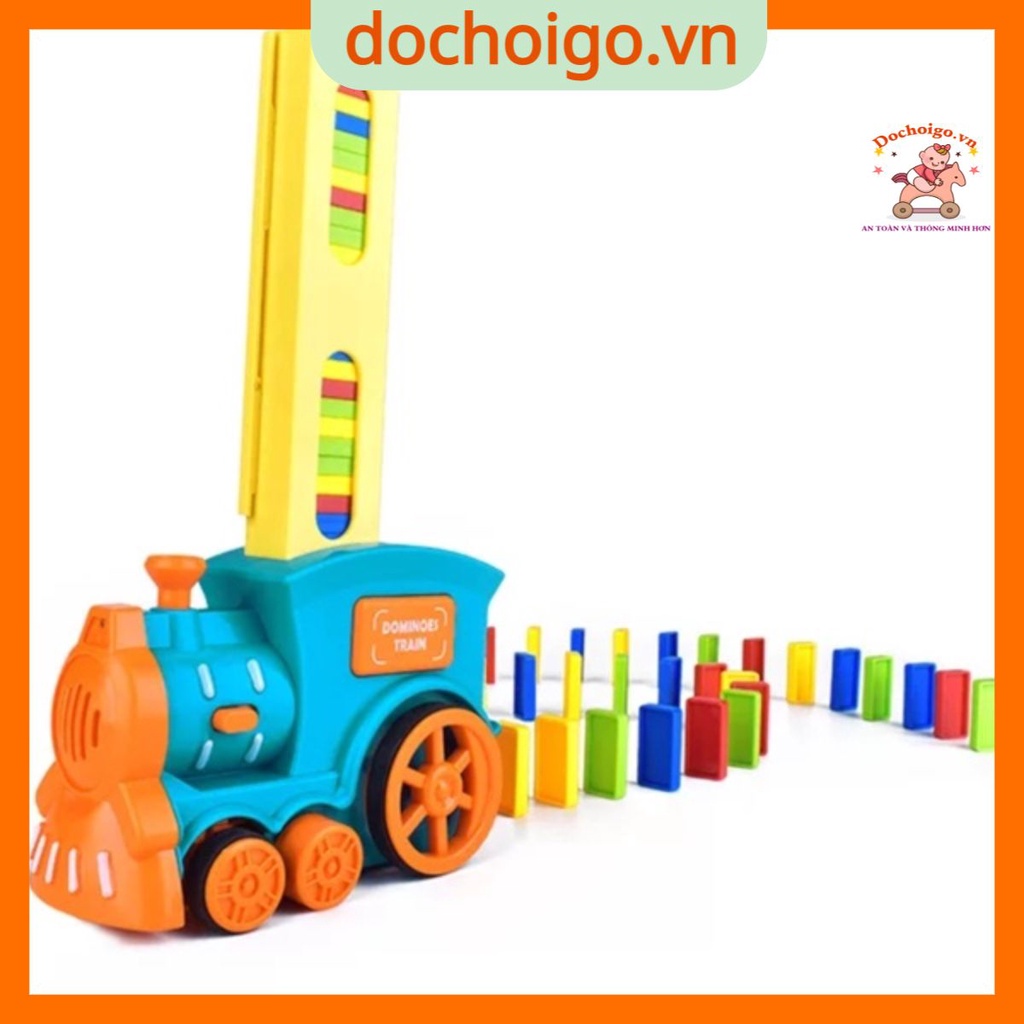 Đồ chơi tàu hỏa xe lửa xếp domino tự động kèm âm thanh vui nhộn dochoigo.vn