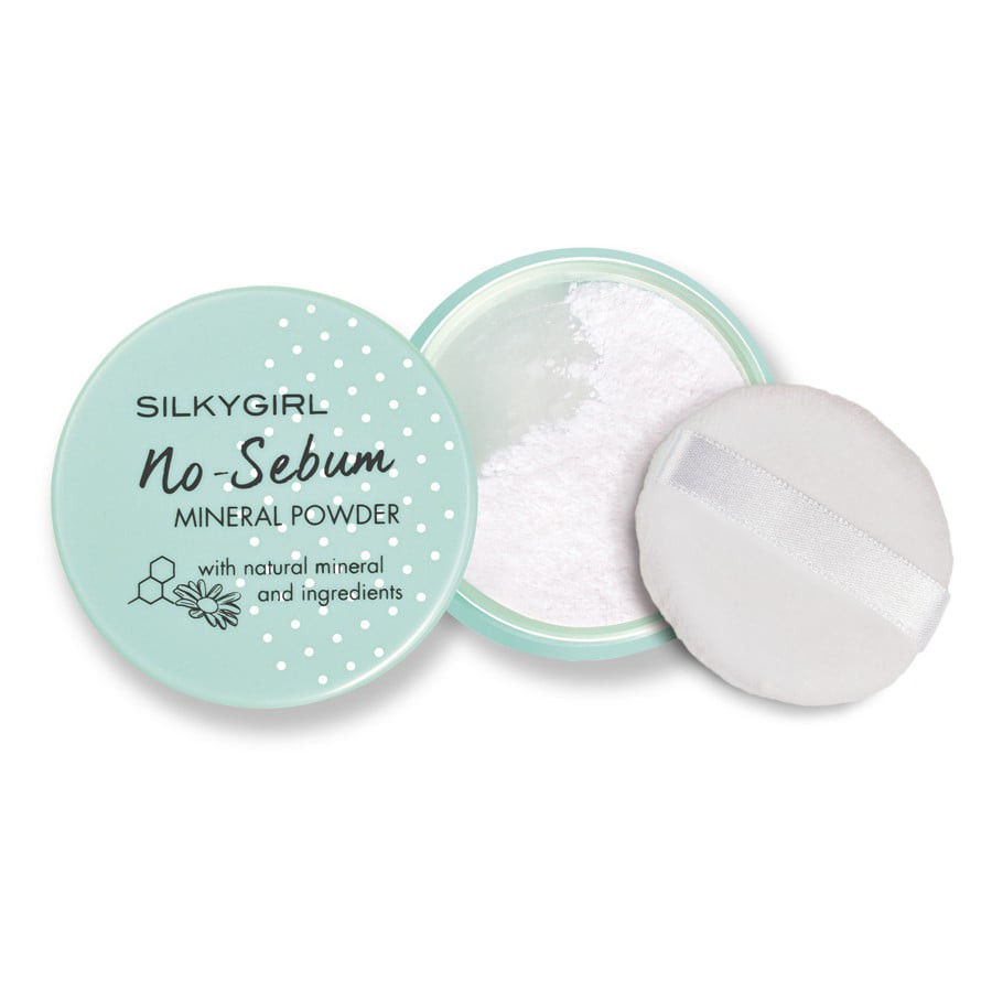 Phấn Phủ Khoáng Kiềm Dầu Silkygirl No-Sebum Mineral Powder-[Cocolux]