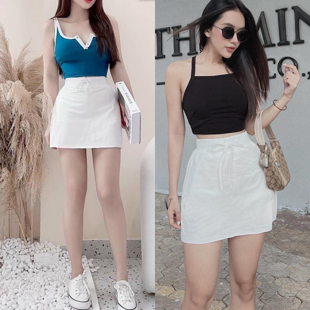 Chân Váy Da Cá Chữ A PEONYB Nữ  🌸 Short mini dáng ngắn cạp chun retro đường phố thể thao hàn quốc Ulzzang 🌸