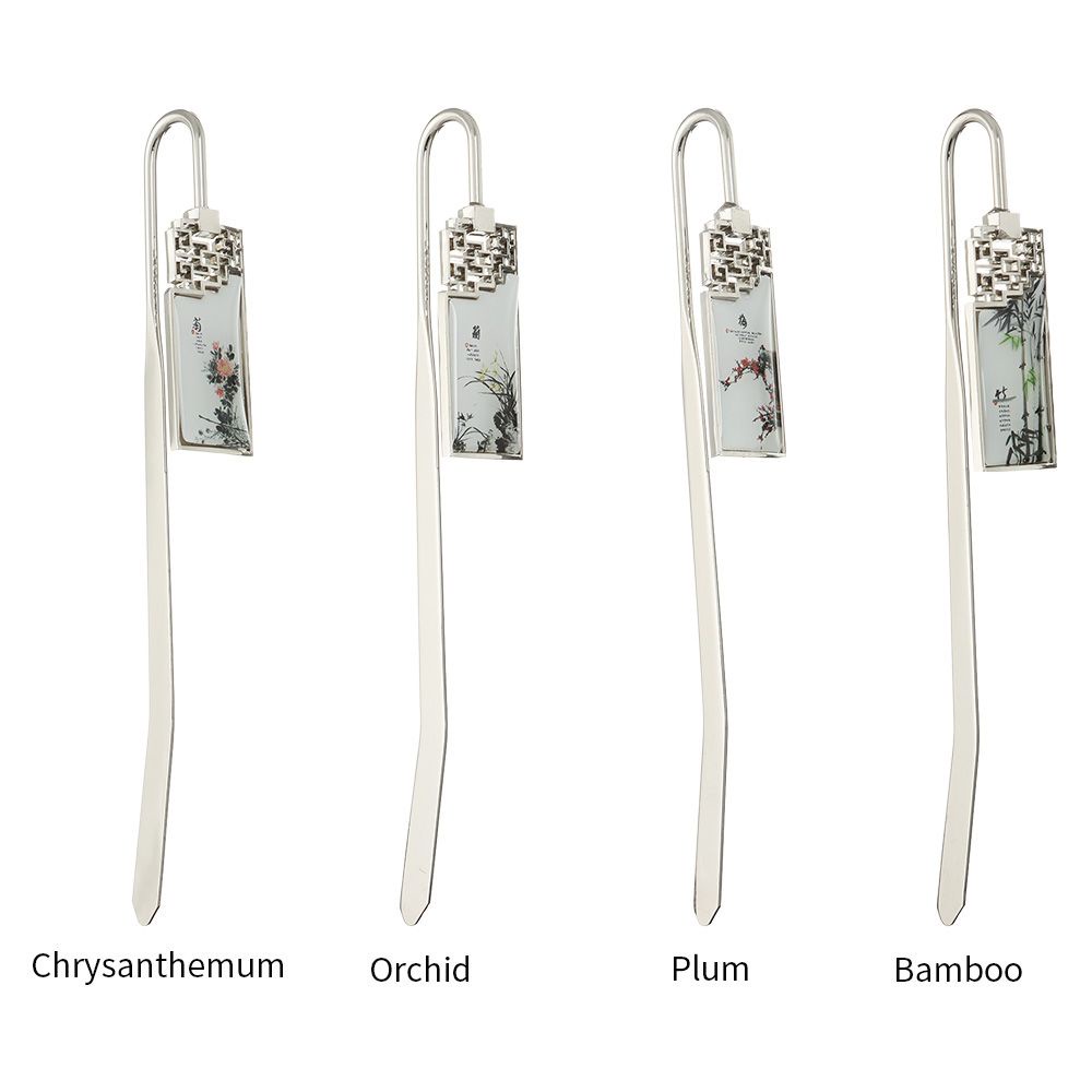 Kẹp sách hình vuông bằng kim loại phong cách Trung Hoa cổ điển thời trang