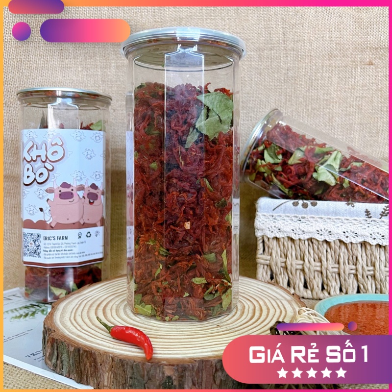 Khô bò sợi lá chanh Eric's Food 300g, sợi dài, thấm vị, ăn vặt Sài Gòn giá rẻ