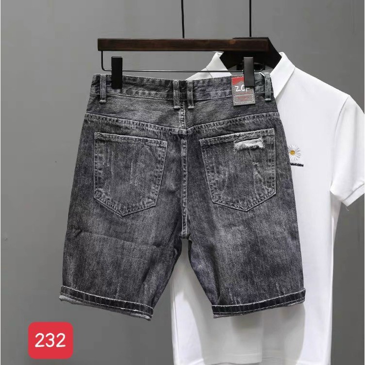 Quần Sọt Nam ❤️FREESHIP❤️ Quần Short Jean Nam Đen Phối Rách Chất Bò Cao Cấp Chuẩn Hàng Shop Tô Tồ Shop - QSJNM232