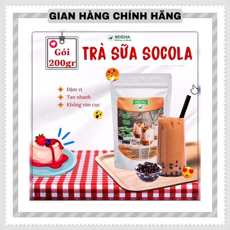 Trà Sữa Neicha Vị Socola/ Bột trà sữa PHA SẴN TIỆN LỢI, thơm ngon béo ngậy.