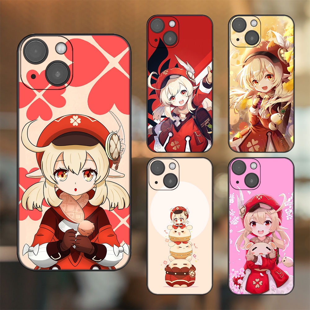 Ốp lưng iPhone 14 dẻo đen cạnh vuông in hình Klee Genshin Impact