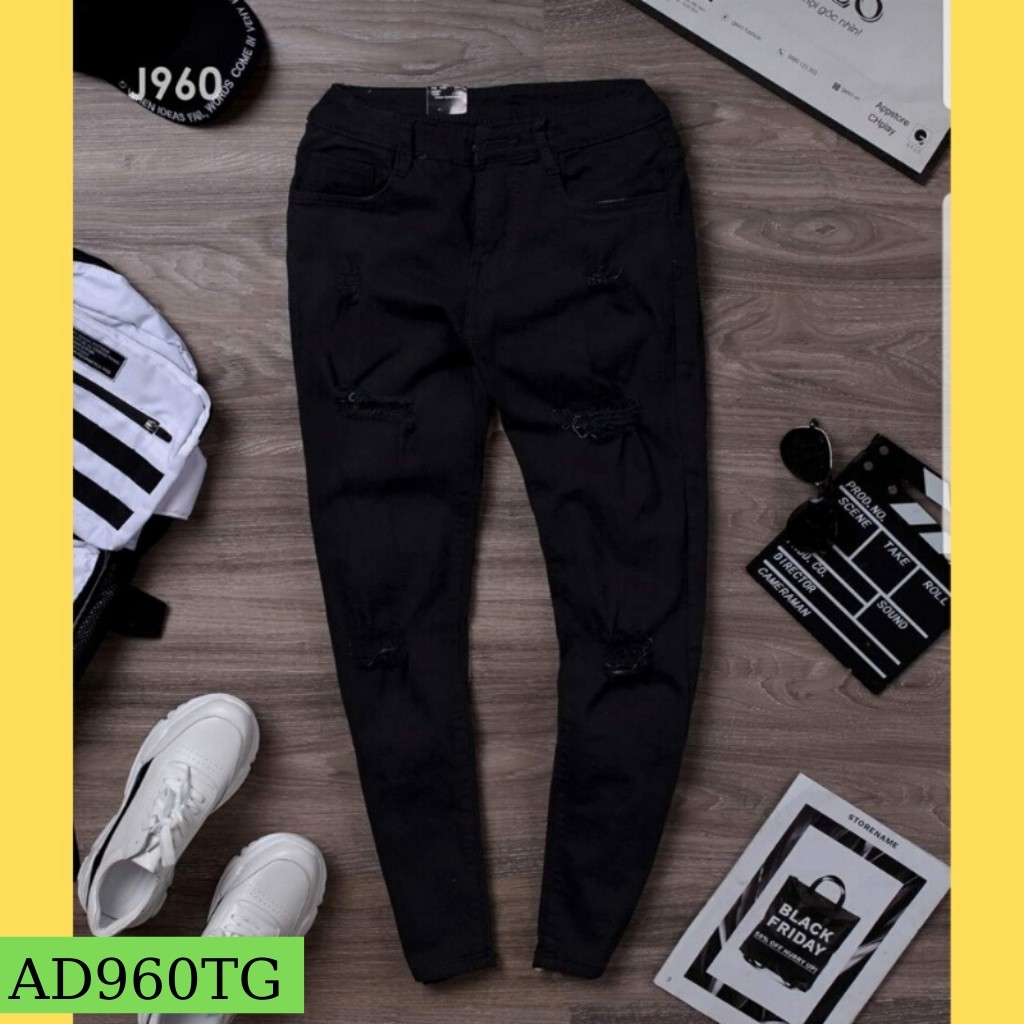 Quần Jean Nam Chất Bò Cao Cấp AD960TG Rách Họa Tiết Phong Cách Soái Ca Thời Trang TG | BigBuy360 - bigbuy360.vn