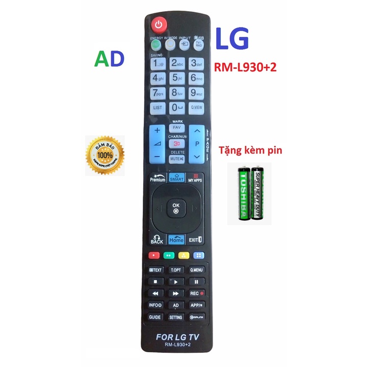 Điều Khiển TiVi LG RM-L930 loại dài tương thích tốt với điều khiển zin theo máy giá tốt .Tặng pin - Remote tivi LG L930