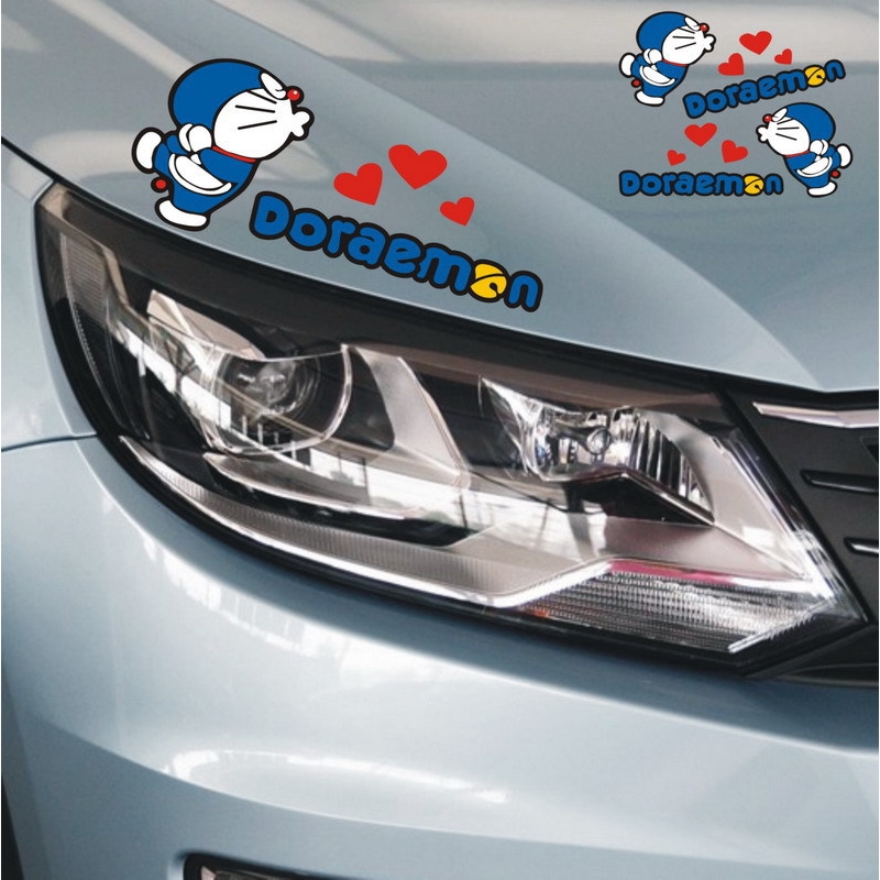 Miếng Dán Trang Trí Gương Chiếu Hậu Xe Hơi Hình Doraemon Chống Thấm Nước