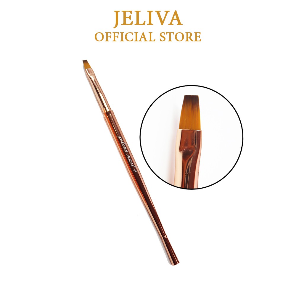 Cọ đắp gel móng đầu vuông Jeliva vàng đồng