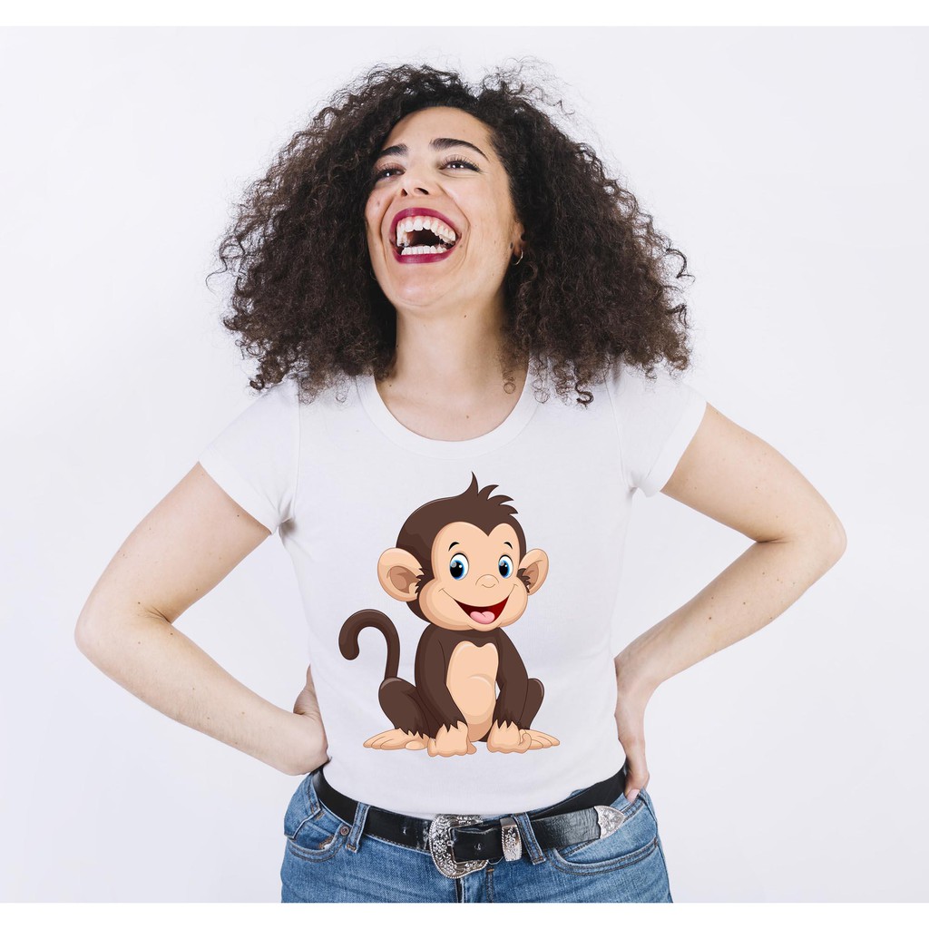 Áo thun Unisex con khỉ con cười Vui vẻ