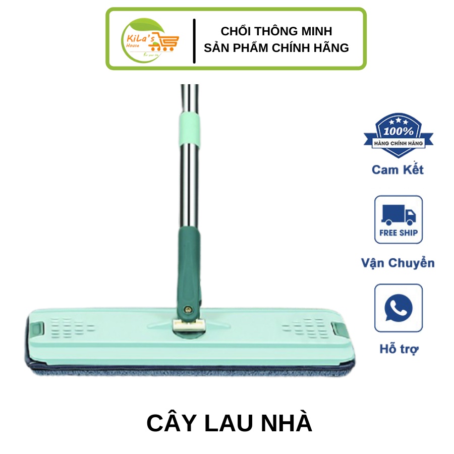 Cây lau nhà xoay 360 độ, hình chữ nhật, lau nhà nhanh chóng - Chổi lau sàn rời không kèm thùng thấm hút tốt, xoay 360