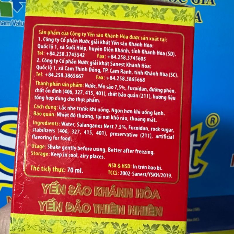 Nước yến sanest yến sào khánh hòa