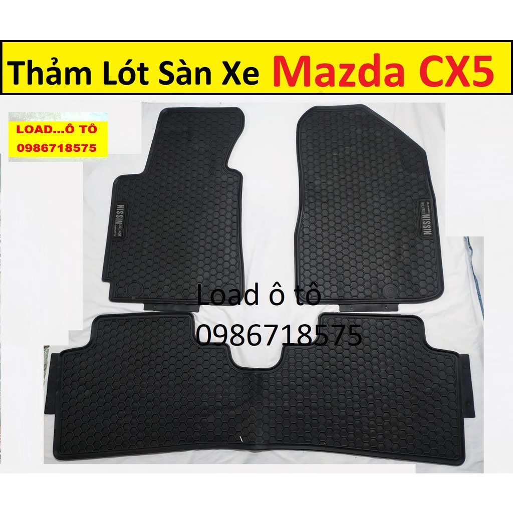 Thảm Lót Sàn Cao Su Đúc Xe Mazda CX5 2022-2018 Không Mùi, Mẫu Tổ Ong Cao Cấp