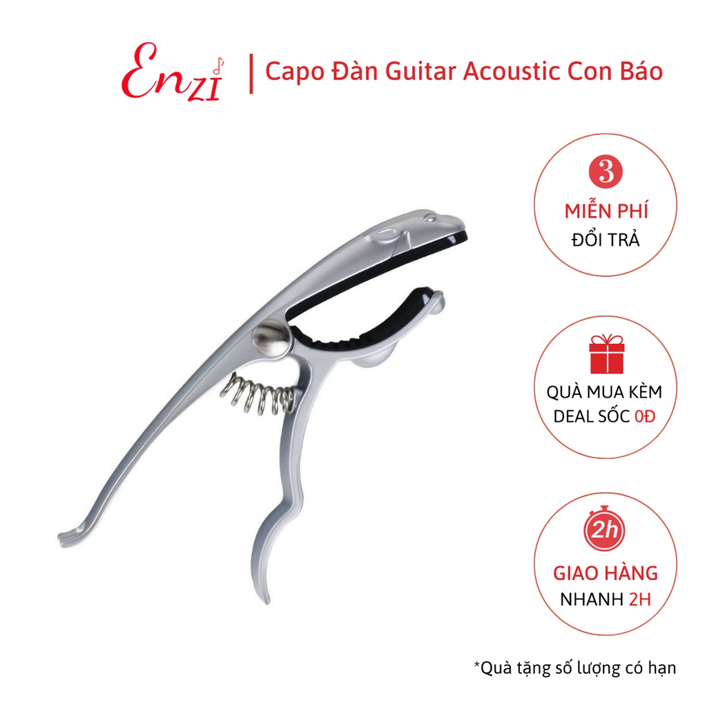 Capo guitar acoustic con báo màu Đồng cao cấp dành cho đàn guitar dây