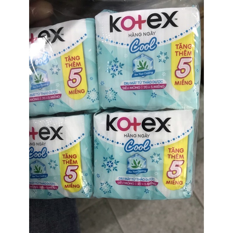 [RẺ VÔ ĐỊCH]Băng Kotex hằng ngày Cool 20 miếng+tặng thêm 5M