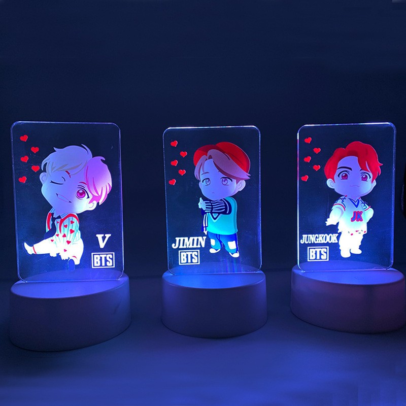 Đèn ngủ BTS và BTS chibi hình pop up store chibi